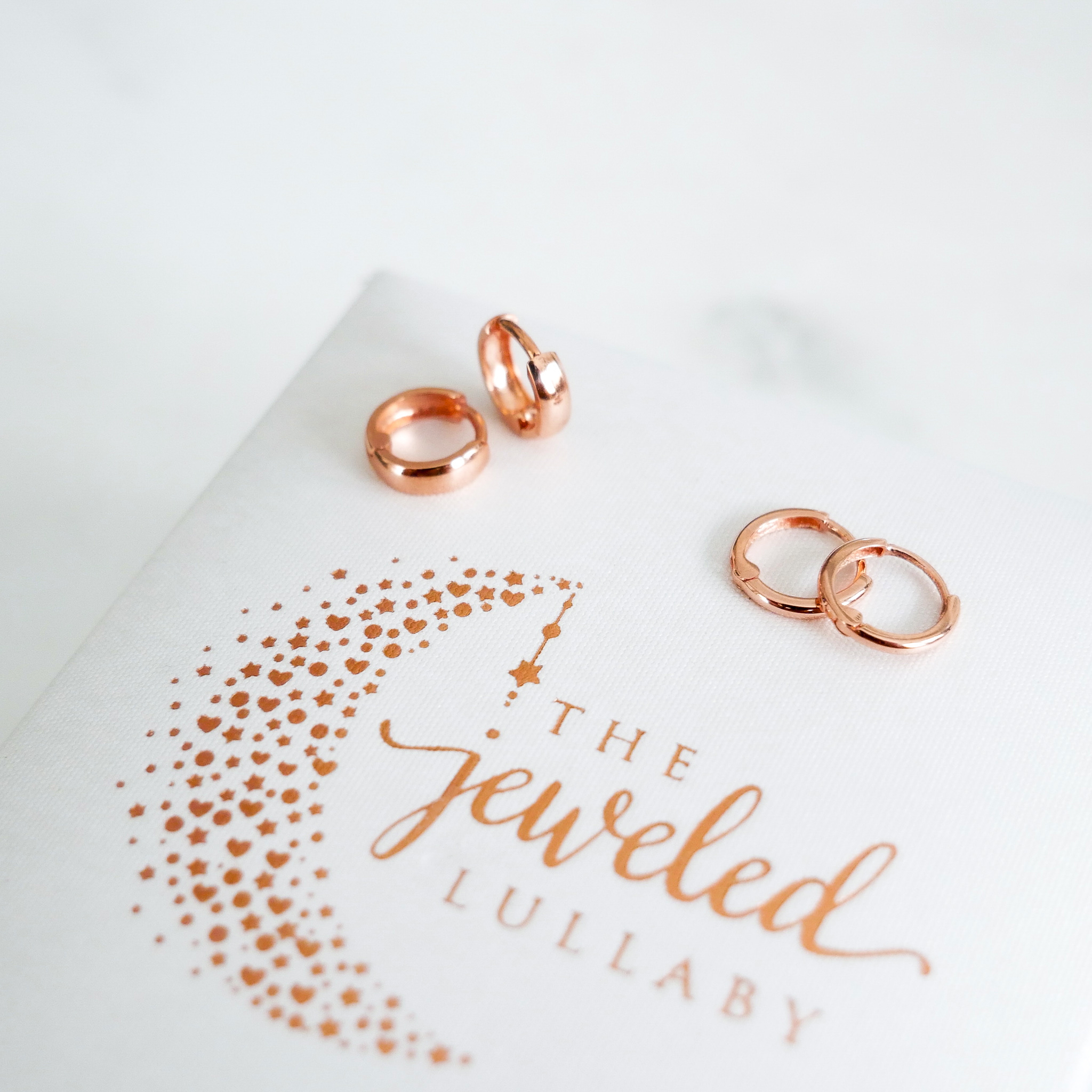 Girls Huggie Hoop Earrings 14k Rose Gold